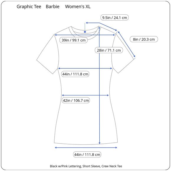 Women's Size XL Barbie TShirt Come on Barbie Lets Go Party Graphic Tee Shirt NEW - Picture 9 of 9